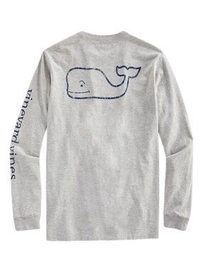 Vineyard Vines Men’s Long Sleeve Garment Died Vintage Whale Tee / Shirt